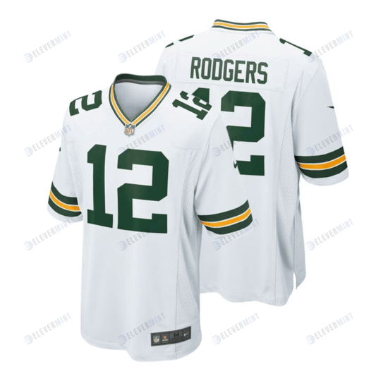 Aaron Rodgers 12 Green Bay Packers YOUTH Away Game Jersey - White