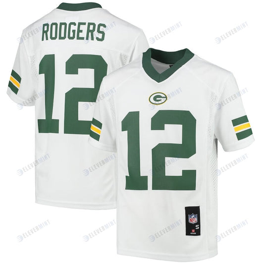 Aaron Rodgers 12 Green Bay Packers YOUTH Jersey - White