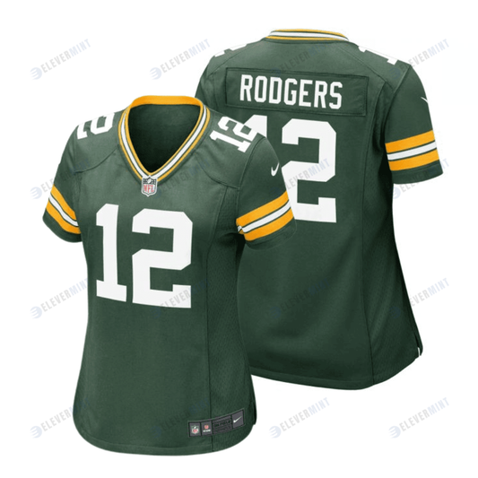 Aaron Rodgers 12 Green Bay Packers Women Home Game Jersey - Green