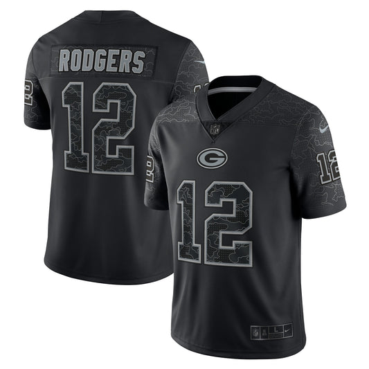 Aaron Rodgers Green Bay Packers Nike RFLCTV Limited Jersey - Black