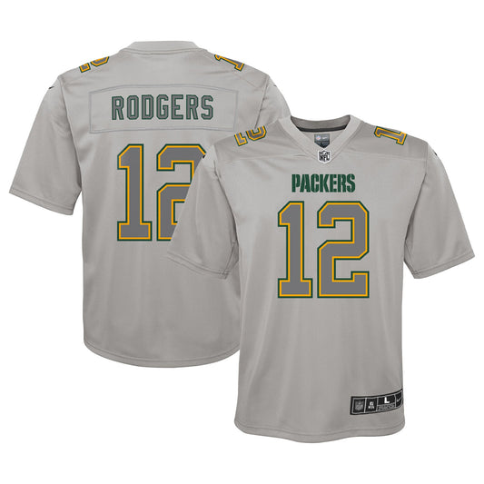 Aaron Rodgers Green Bay Packers Nike Youth Atmosphere Game Jersey - Gray