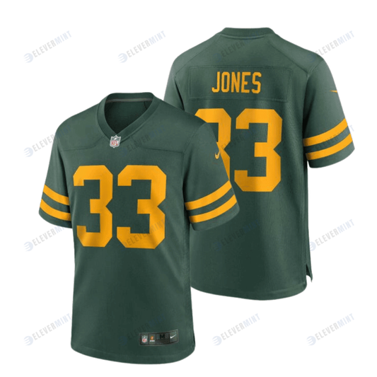 Aaron Jones 33 Green Bay Packers 50s Classic Men Game Jersey - Green & Gold