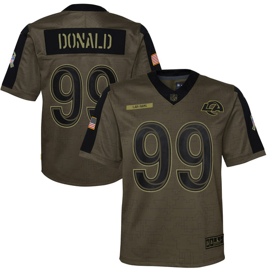 Aaron Donald Los Angeles Rams Nike Youth 2021 Salute To Service Game Jersey - Olive