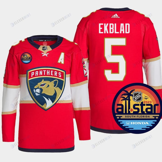 Aaron Ekblad 5 Florida Panthers Red Jersey 2023 NHL All-Star