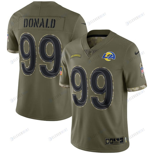 Aaron Donald Los Angeles Rams 2022 Salute To Service Limited Jersey - Olive